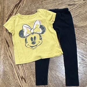 Disney Yellow and Black Minnie Mouse Kids Matching Set